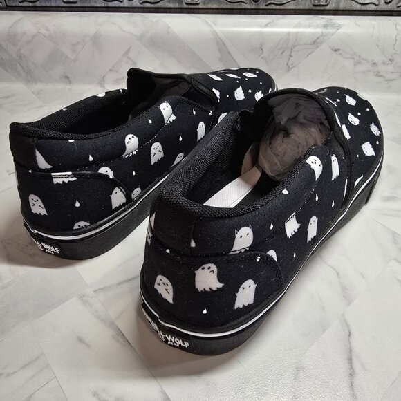 ROGUE + WOLF Ghost Party Slipons Size 10 M  11.5 W Vegan Canvas Shoes NEW Unisex - Picture 6 of 11